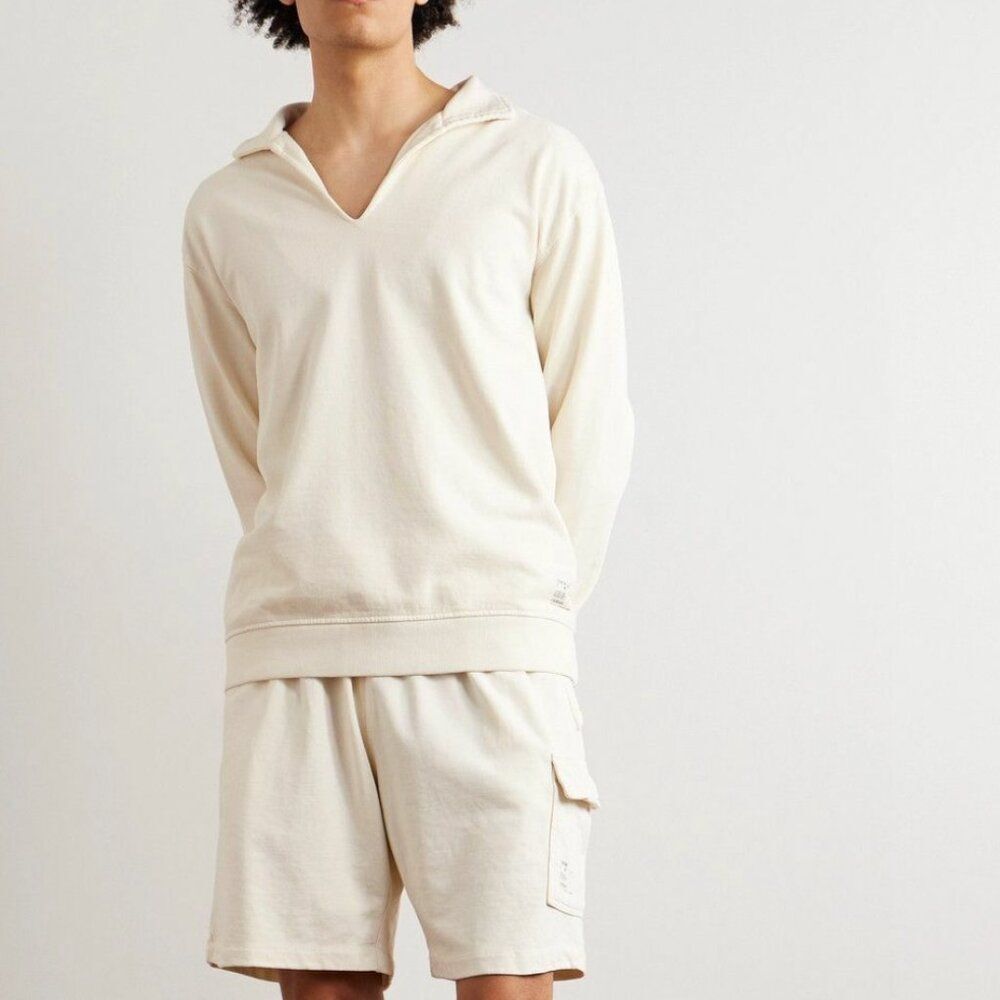 Onia Pullover Sweatshirt garment dyed french terry mens Cream (small) coastal